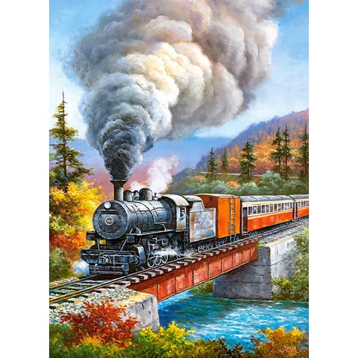 Castorland B-222070 - Vonat a folyó felett - 200 db-os puzzle
