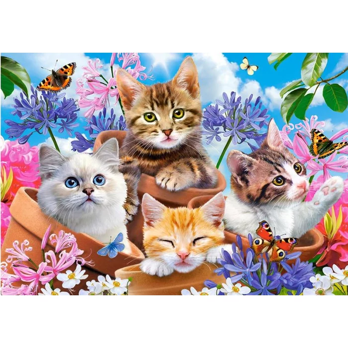 Castorland B-070107 - Cicák a virágok között - 70 db-os puzzle