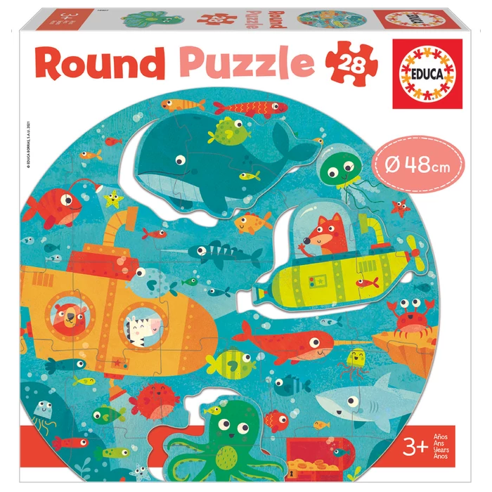 Educa 18907 - A víz alatt - 28 db-os Kör alakú puzzle
