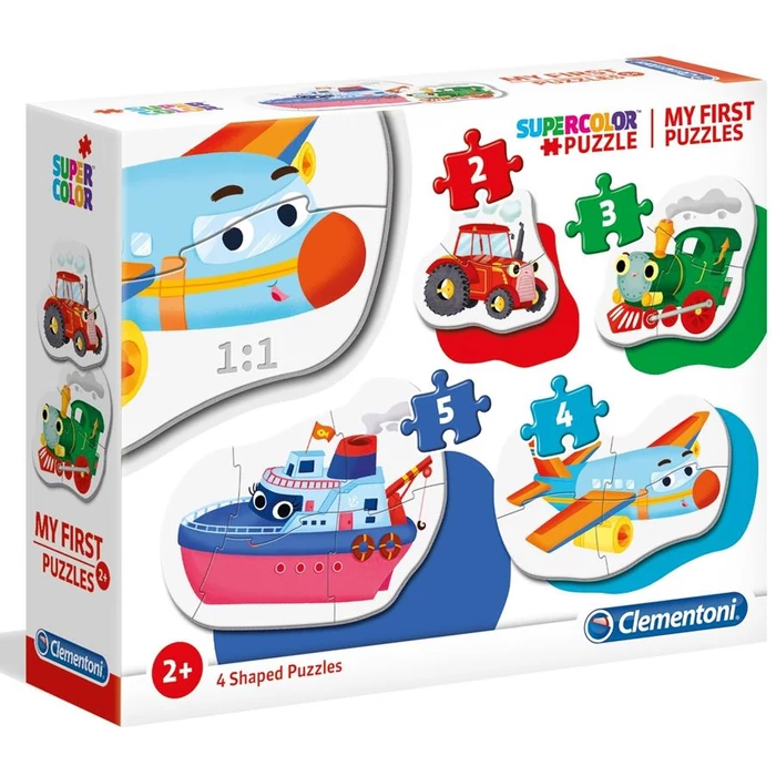 Clementoni 20811 - Bébi sziluett puzzle - Járművek - 2,3,4,5 db-os puzzle