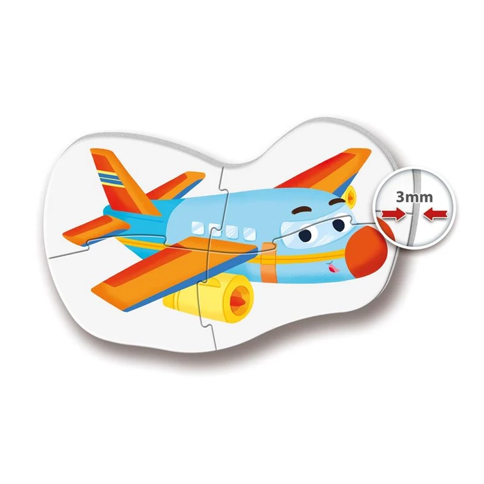Clementoni 20811 - Bébi sziluett puzzle - Járművek - 2,3,4,5 db-os puzzle