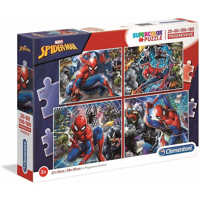 Clementoni 4 az 1-ben  puzzle (20,60,100,180 db-os) - Spiderman (21410)