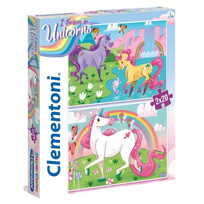 Clementoni 24754 - Vidám unikornisok - 2 x 20 db-os puzzle