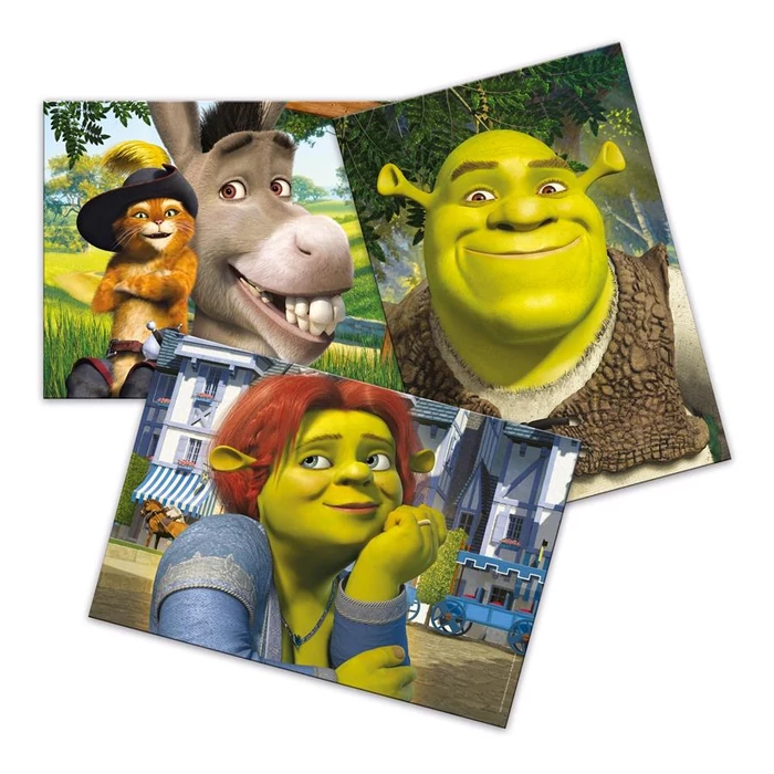 Clementoni 25208 - Shrek és barátai - 3 x 48 db-os Szuper Színes puzzle