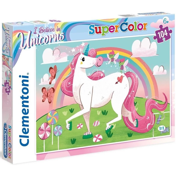 Clementoni 27109 - Vidám unikornisok - 104 db-os Szuper Színes puzzle