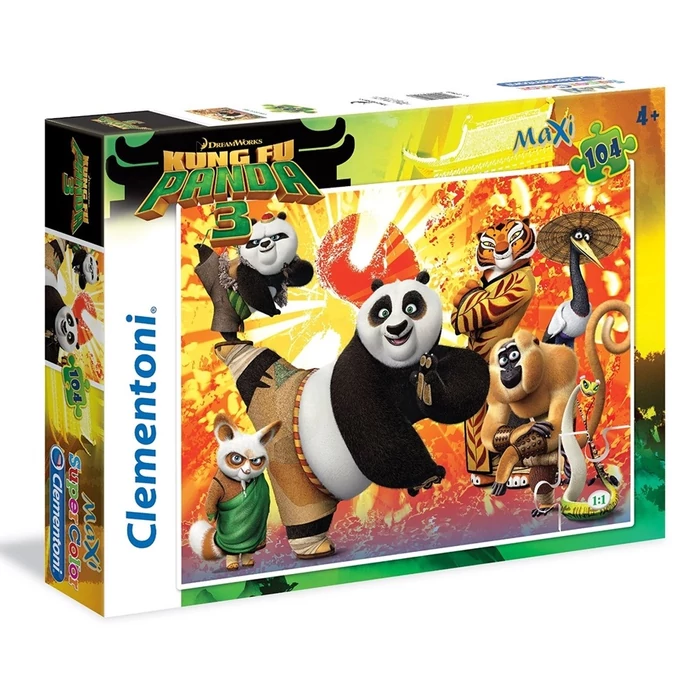 Clementoni 27959 - Kung Fu Panda 3. - 104 db-os Szuper színes Maxi puzzle