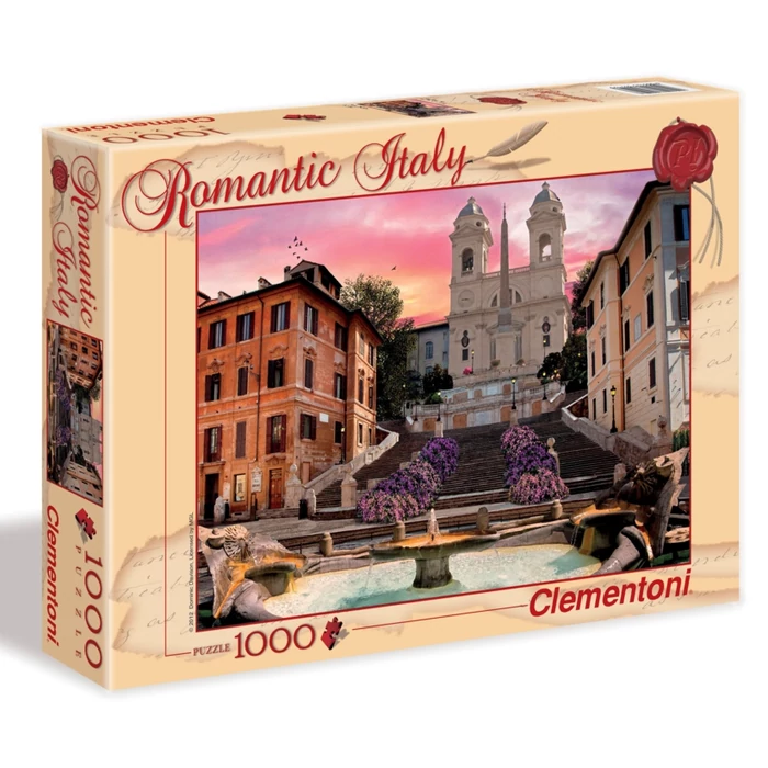 Clementoni 39219 - Romantikus Olaszország - Spanyol lépcső Róma - 1000 db-os puzzle
