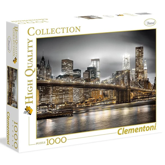 Clementoni 39366 - A Brooklyn híd éjjel, New York  - 1000 db-os puzzle