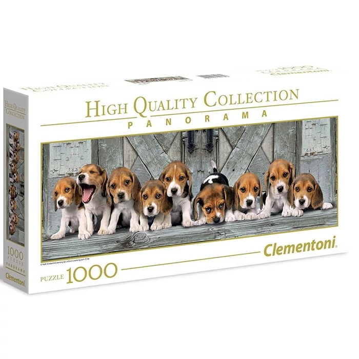 Clementoni 39435 - Panoráma puzzle - Beagle kiskutyák - 1000 db-os puzzle