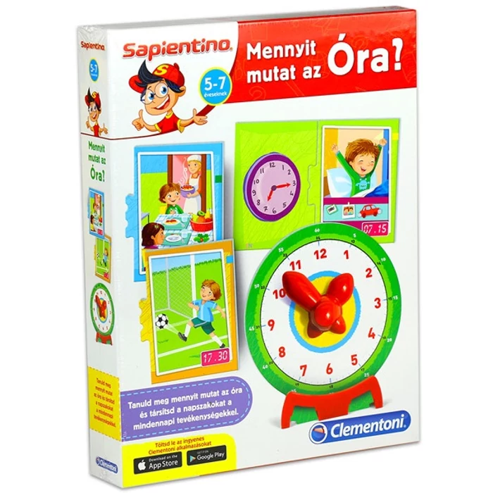 Clementoni 64049 - Mennyit mutat az óra? - oktató játék