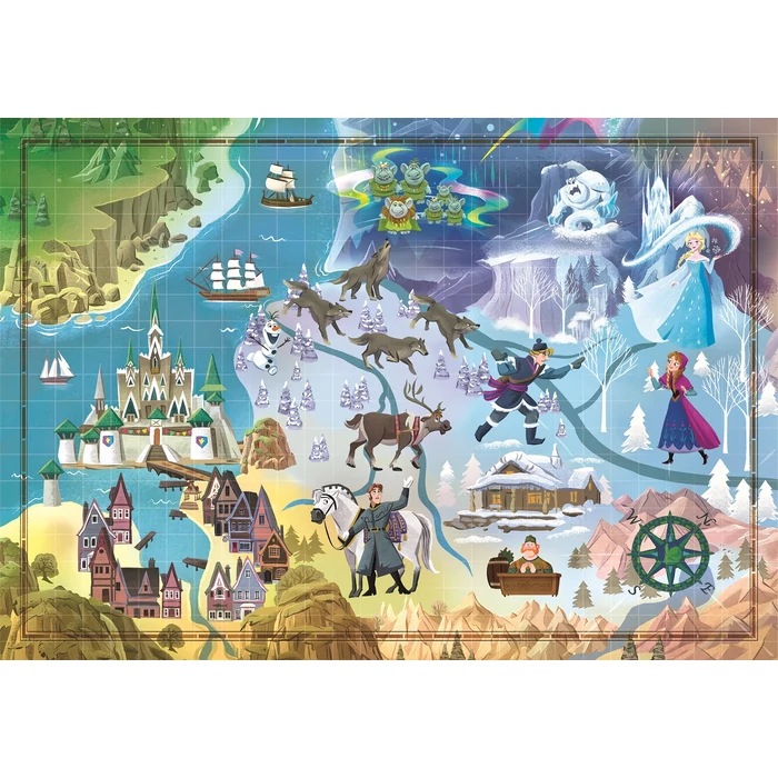 Clementoni 1000 db-os puzzle - Disney Jégvarázs Történet Térkép (39666)