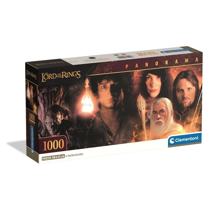 Clementoni - Puzzle 1000 Pièces "Le Seigneur Des Anneaux" - 70x50 Cm - Poster Inclus - Fabriqué En Italie - Adulte