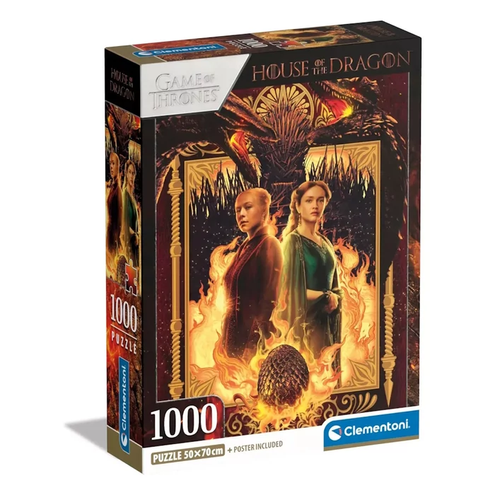 Clementoni 39903 Compact puzzle - Dungeon and  Dragons - A sárkány csata - 1000 db-os puzzle