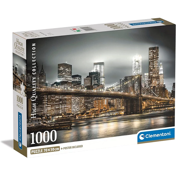Clementoni 39704 - High Quality Collection - New York, Brooklyn-híd - 1000 db-os Compact puzzle