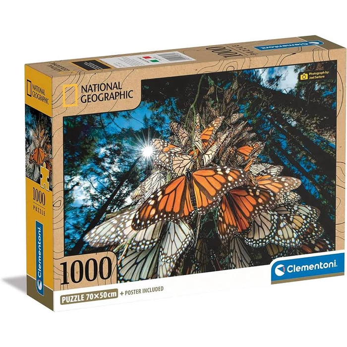 Clementoni 39732 - National Geographic Collection - Pompás királylepkék - 1000 db-os Compact puzzle