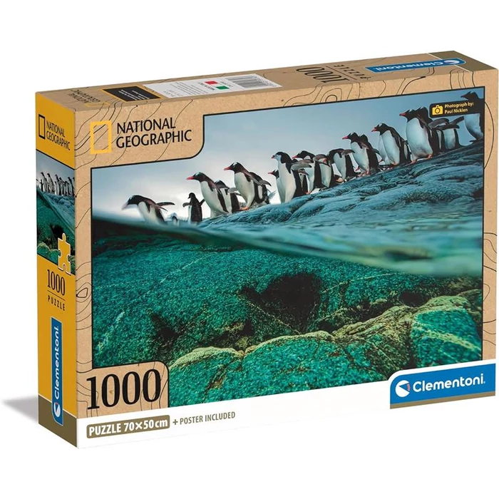 Clementoni 39730 - National Geographic Collection - Szamárpingvinek - 1000 db-os Compact puzzle
