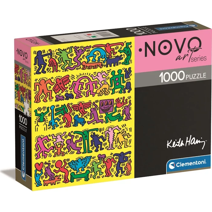 Clementoni 39755 -  Novo Art Series - Keith Haring - Yellow Art - 1000 db-os Compact puzzle