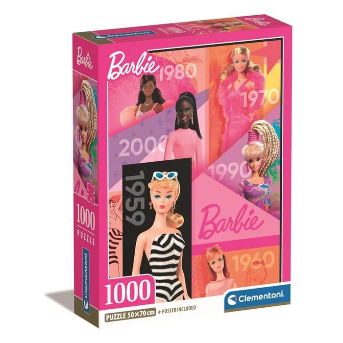 Clementoni 39806 - Barbie 65 éves idővonal - 1000 db-os Compact puzzle 
