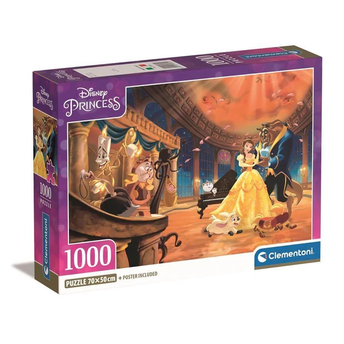 Clementoni 39854 - Disney hercegnők - 1000 db-os Compact puzzle 