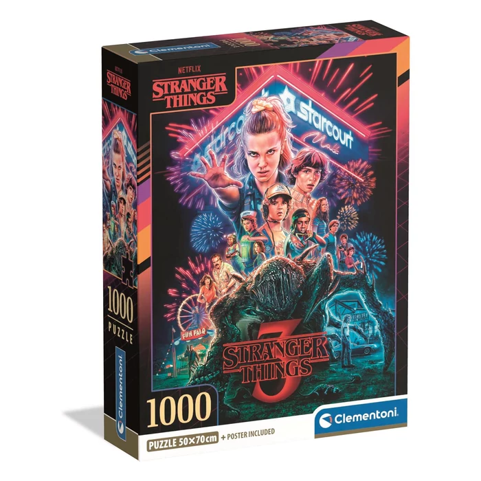 Clementoni 39979 - Stranger Things 3 - 1000 db-os Compact puzzle