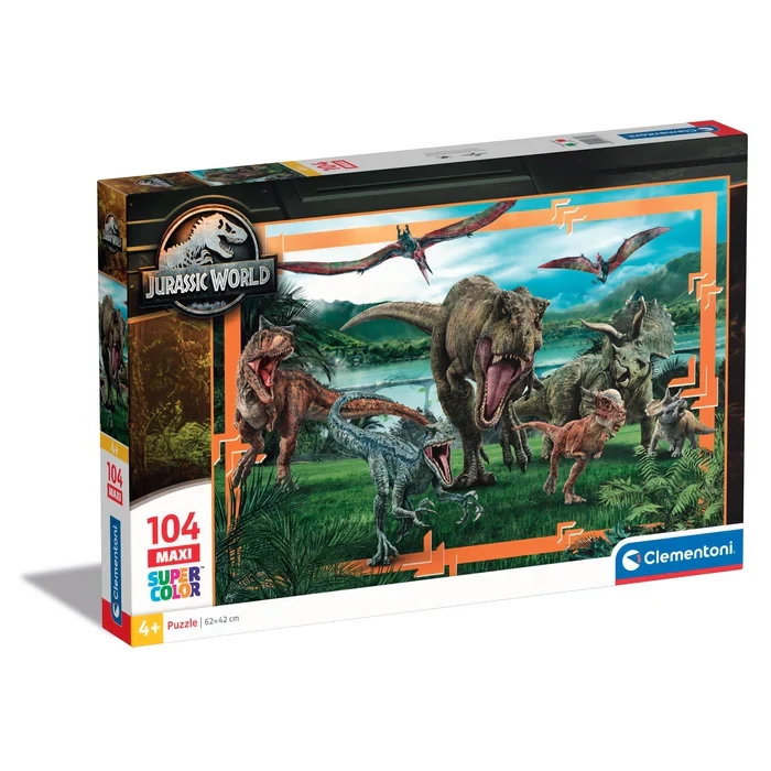 Clementoni 23770 - Jurassic World - 104 db-os Maxi puzzle - Puzzle 101 ...