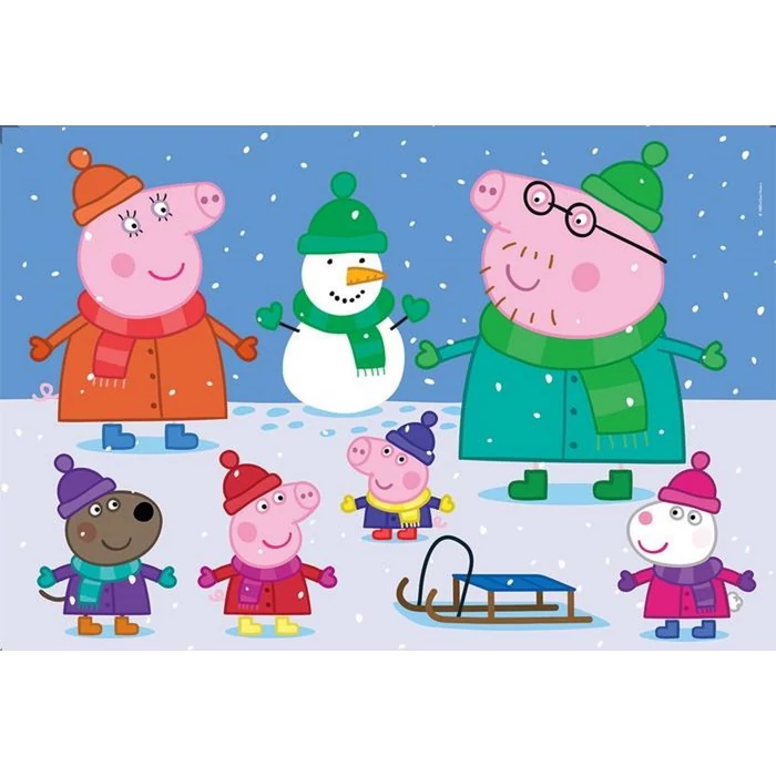 Clementoni 23752 - Peppa malac- Téli kalandok - 104 db-os Szuper Színes Maxi puzzle