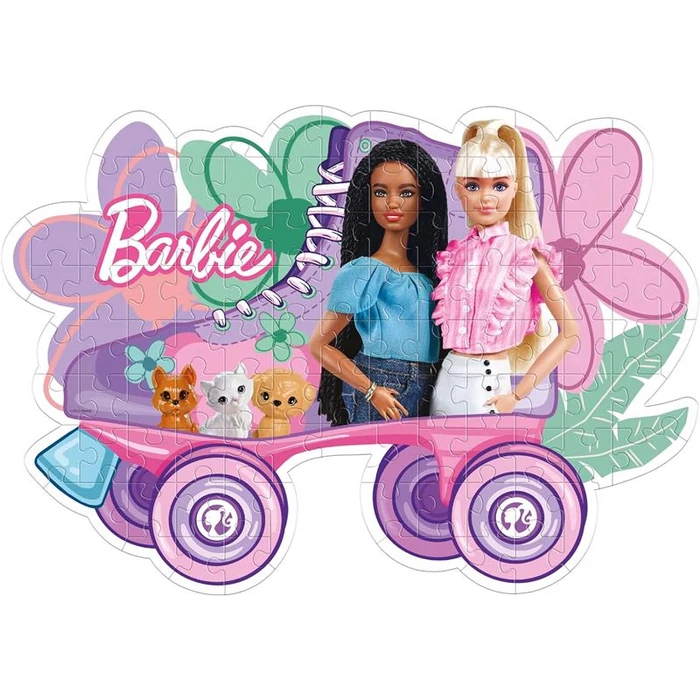 Clementoni 27164 - Barbie görkorcsolyája - 104 db-os Szuper színes Shaped puzzle