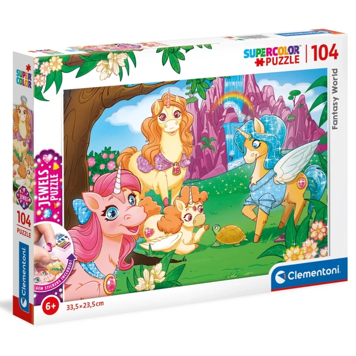 Clementoni 20179 - Fantázia világ - 104 db-os Szuper színes puzzle Ékkövekkel