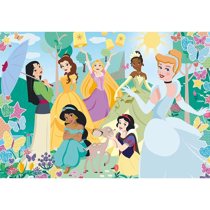 Clementoni 104 db-os Szuper Színes  puzzle - Disney Princess - Glitter effect (20346)