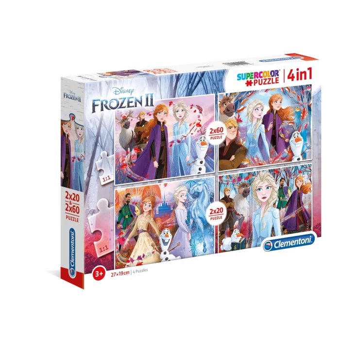 Clementoni 21307 -Jégvarázs  2 - 2 x 20 + 2 x 60 db-os szuper színes puzzle