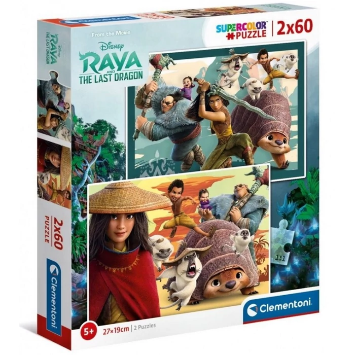 Clementoni 21616 - Raya és az utolsó sárkány - 2 x 60 db-os Szuper Színes puzzle
