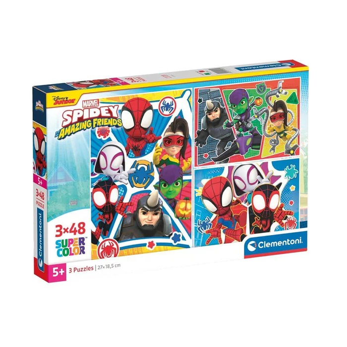 Clementoni 25282 - Spidey és csodálatos barátai - 3 x 48 db-os Szuper Színes puzzle