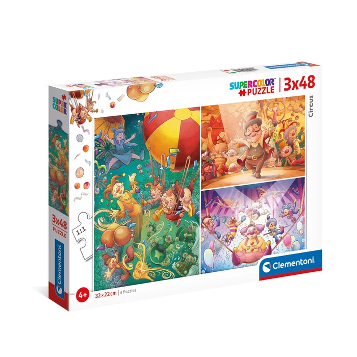 Clementoni 25264 - A cirkusz - 3 x 48 db-os Szuper színes puzzle