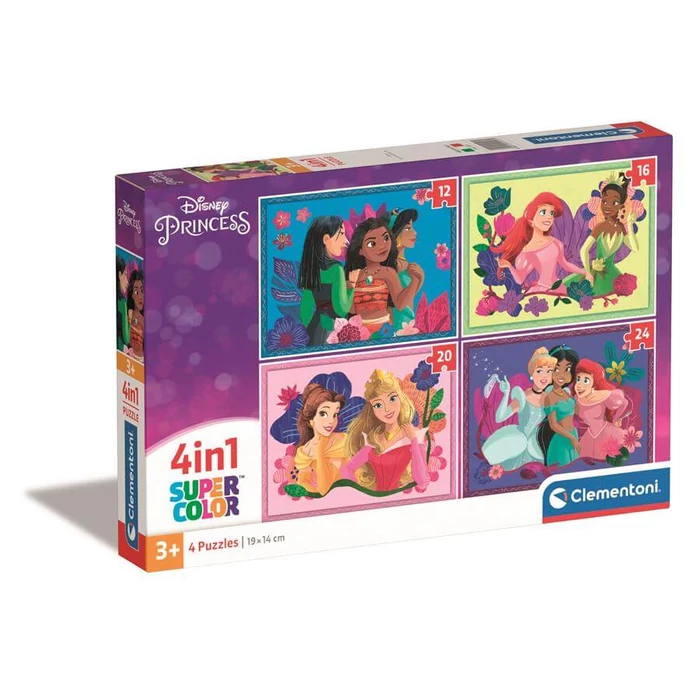 Clementoni 21517 - Disney Hercegnők - 4 az 1-ben puzzle (12,16,20,24 db-os)
