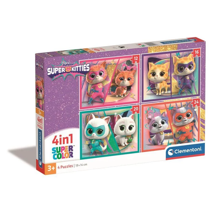 Clementoni 21531 - Super Kitties - 4 az 1-ben puzzle (12,16,20,24 db-os)