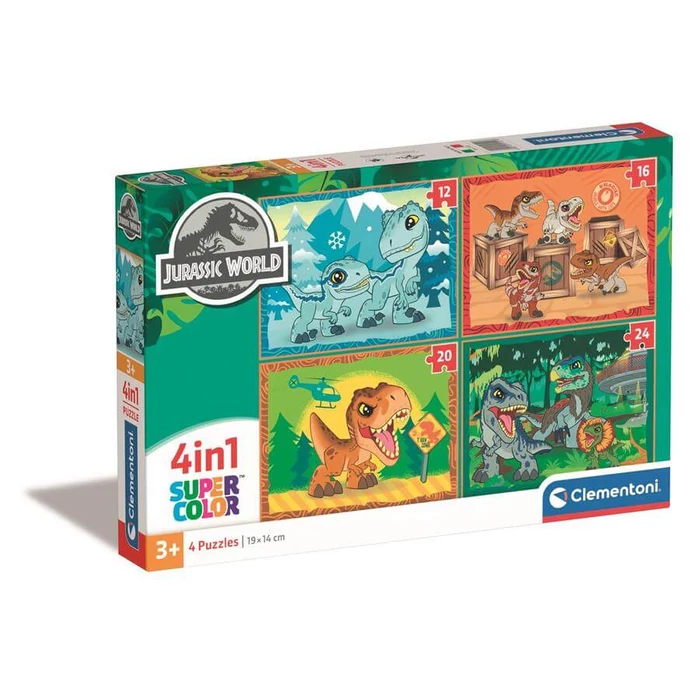 Clementoni 21521 - Jurassic World - 4 az 1-ben puzzle (12-16-20-24db-os ...