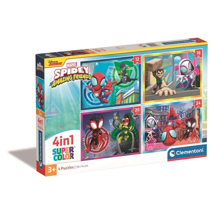 Clementoni 21528 - Spidey és barátai -  4 az 1-ben puzzle (20,60,100,180 db-os)