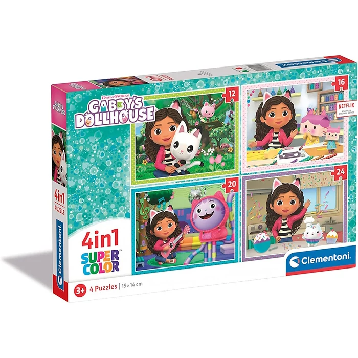 Clementoni 21524 - Gabi babaháza 4 az 1-ben (12, 16, 20, 24) Szuper színes puzzle