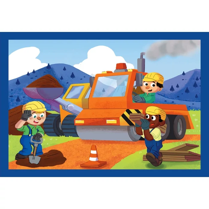 Clementoni 21741 - Munkagépek - 4 az 1-ben Szuper színes puzzle (12