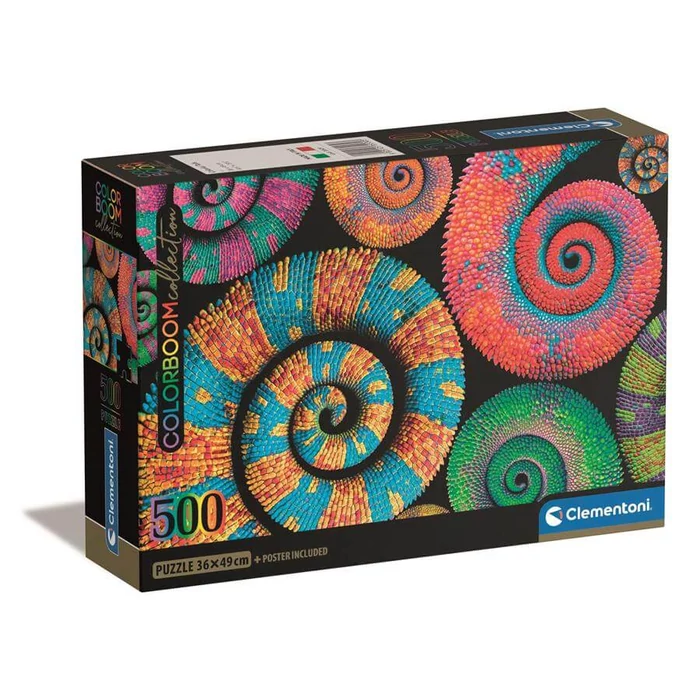 Clementoni 35529 - ColorBoom Collection - Színes kaméleonok - 500 db-os Compact puzzle