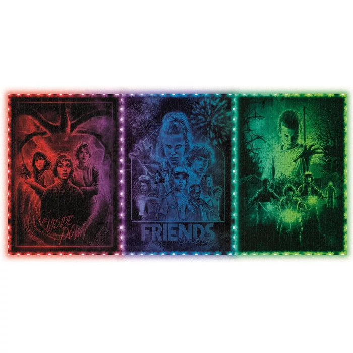 Clementoni 35155 - Stranger Things - Upside Down RGB LED világítással - 520 db-os puzzle kerettel