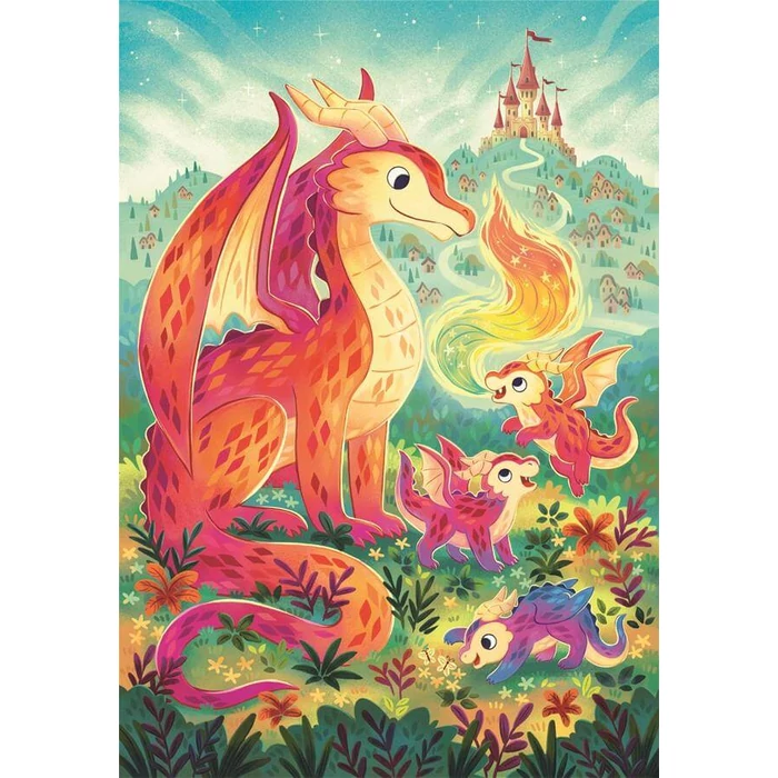 Clementoni 26600 - Sárkánycsalád - 60 db-os Szuper színes puzzle