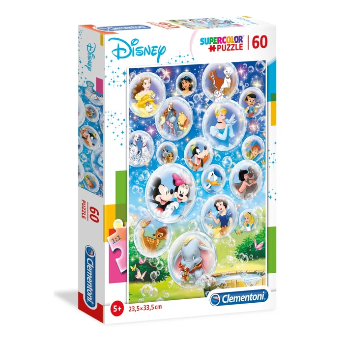 Clementoni 26049 - Disney karakterek - 60 db-os Szuper színes puzzle