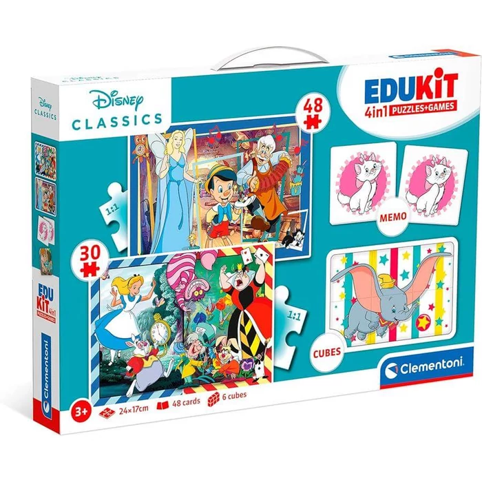 Clementoni 18290 - Edukit Disney Klasszikus karakterek 4 az 1-ben játékgyűjtemény