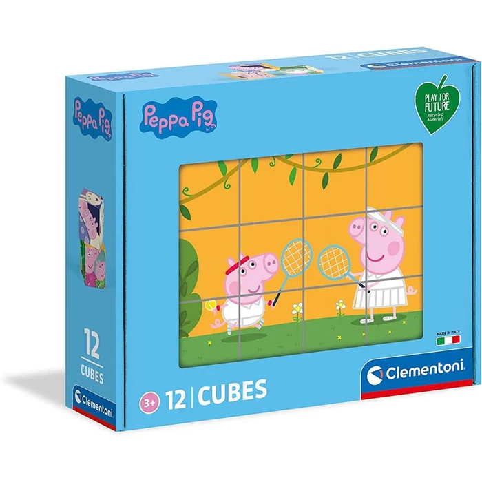 Clementoni 45009 - Play for future 12 db-os mesekocka - Peppa malac