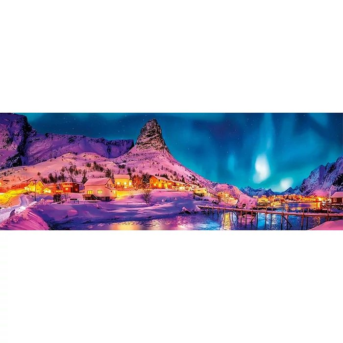Clementoni 39747 - Lofoten sziget az éjszaka fényeiben - 1000 db-os Panoráma puzzle