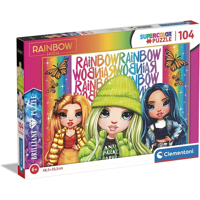 Clementoni 20342 - Rainbow High - 104 db-os Szuper Színes Ragyogó puzzle