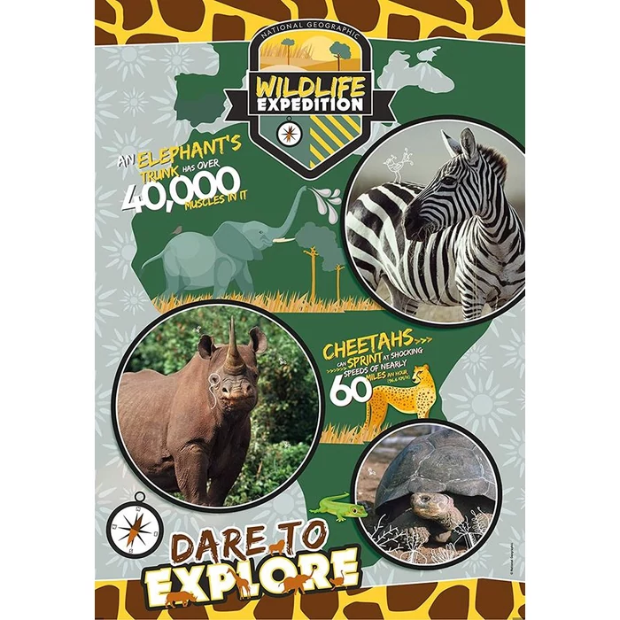 Clementoni 29207 - National Geographic Kids - Vadvilág expedíció - 180 db-os puzzle