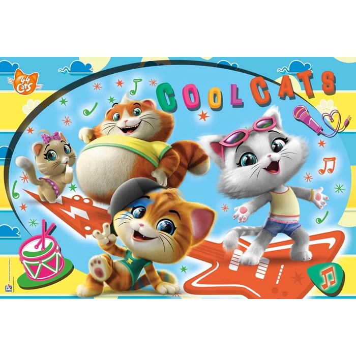 Clementoni 28512 - 44 csacska macska - Cool Cats - 24 db-os Maxi puzzle