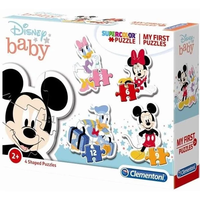 Clementoni 20819 - Bébi sziluett puzzle - Mickey és barátai - 3,6,9,12 db-os puzzle